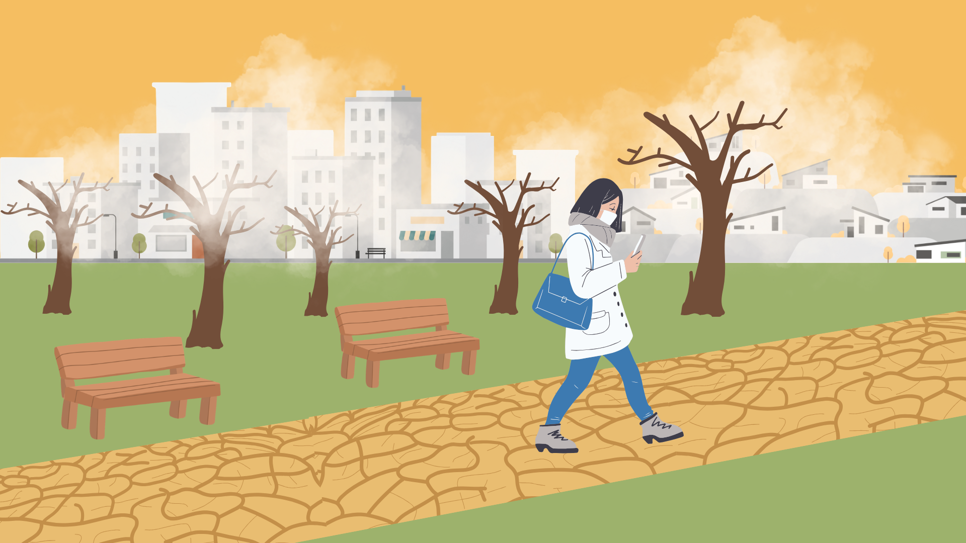 Dry landscape after climate change